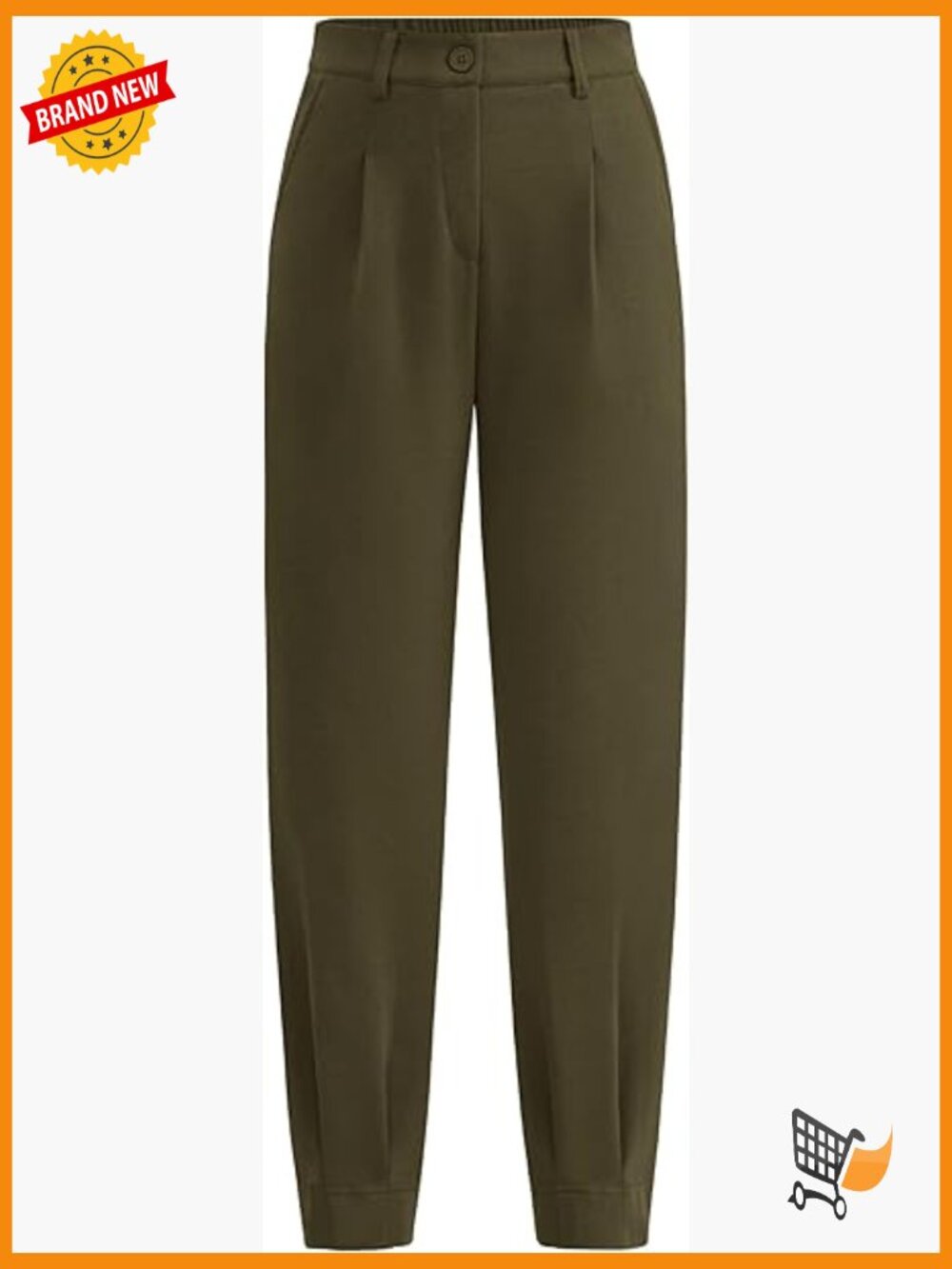 High Waisted Ankle Length Dressy Trousers Slacks Work Clothes